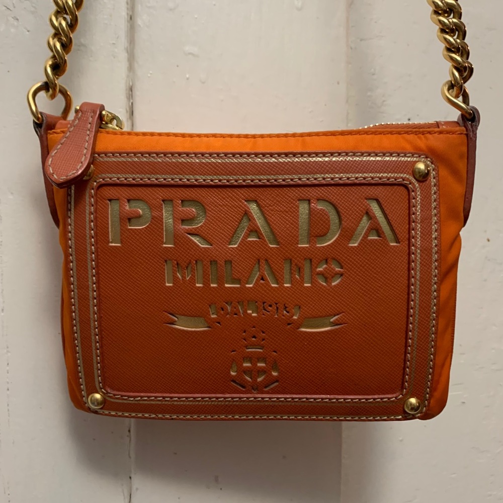 Prada Tessuto Oro Bandoliera Crossbody